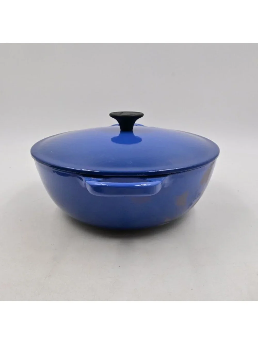 Le Creuset Enameled Cast Iron Blue Marmite Soup Pot Cookware Lid Screw Missing
